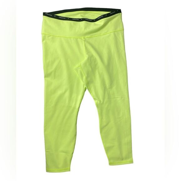 Fabletics Sz 2XL Highlighter Yellow Define PowerHold High Waisted 7/8 Leggings - Picture 1 of 5